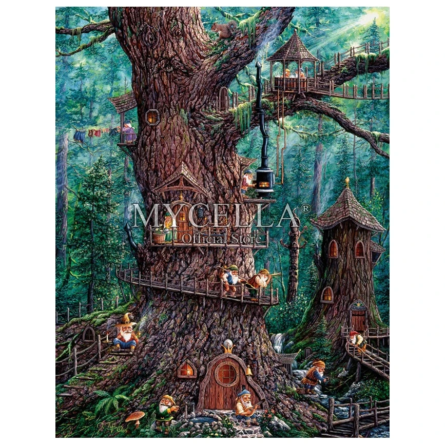 

Cartoons 5d Diy Diamond Painting Forest & Tree House Embroidery Stitch Full Rhinestone Diamond Mosaic Christmas gift Home Decor