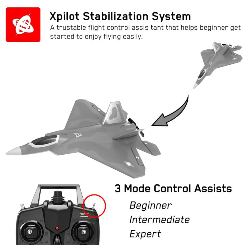 Eachine Mini F22 Raptor EPP 260 мм размах крыльев 2 4 ГГц канала 6-осевой радиоуправляемый