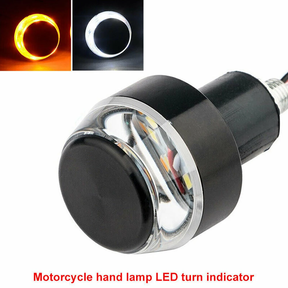 

1pair Led For Motorcycle Universal Waterproof Handle End Easy Install Turn Signal Light Front Safe Driving High Brightness