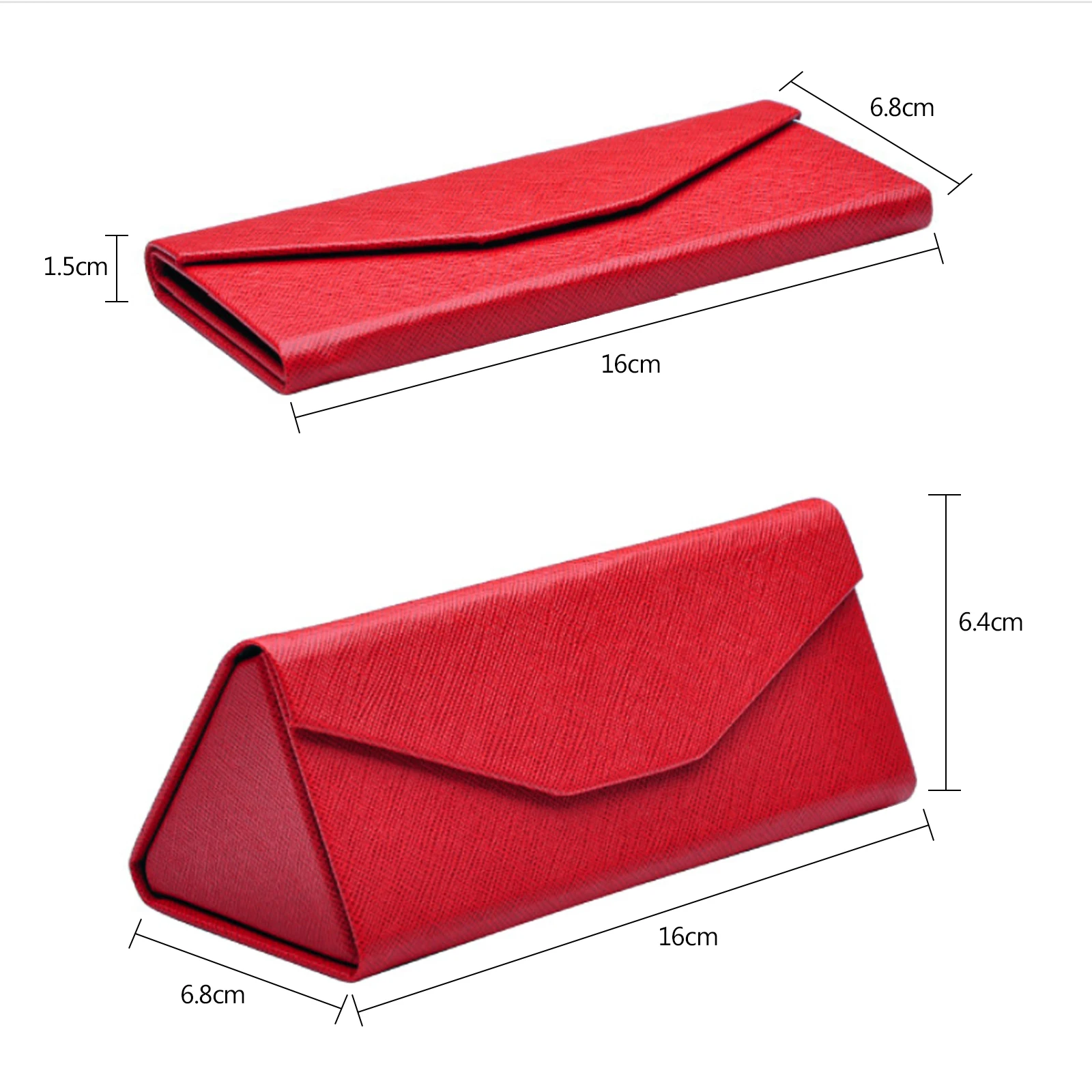 

Folding Simple Glasses Case Handmade Pu Leather Sunglasses Box Triangle Portable Glasses Case Sun Myopia Sunglasses Case Bag
