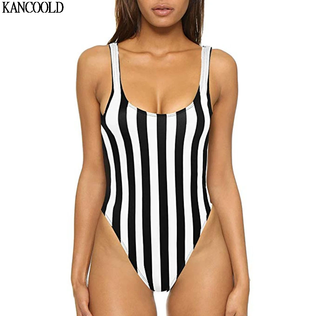 KANCOOLD Ретро стиль эластичный низкий Цельный купальник обычный комбинезон бикини