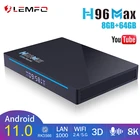 LEMFO H96 MAX Android 11 ТВ коробка RK3566 Quad-Core, 4 Гб оперативной памяти, 32 Гб встроенной памяти, LAN 1000M 2,4G5G двухъядерный процессор Wi-Fi BT4.0 4K HD декодер каналов кабельного телевидения Media player