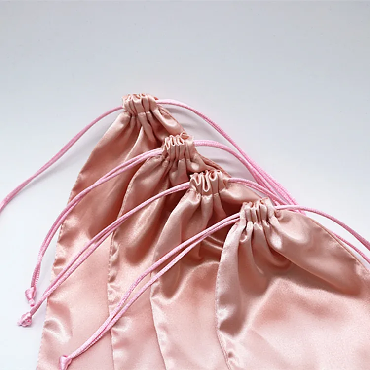 100PCS Satin Makeup Bags Packaging Jewelry Cosmetic Hair Silk Drawstring Pouch Party Gift Custom Sachet Print Logo | Украшения и