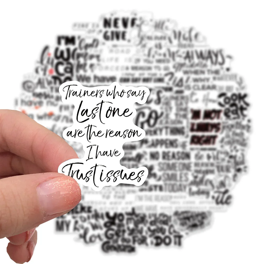 103050pcs motivational phrases sticker inspirational life quotes stickers diy laptop diary scrapbooking office graffiti decals free global shipping