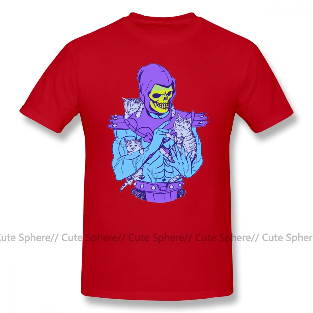 He Man, футболка Skeletor, Masters Of The Meowniverse, 100 хлопок, летняя футболка, забавная Мужская футболка с принтом, 4xl - Цвет: Red