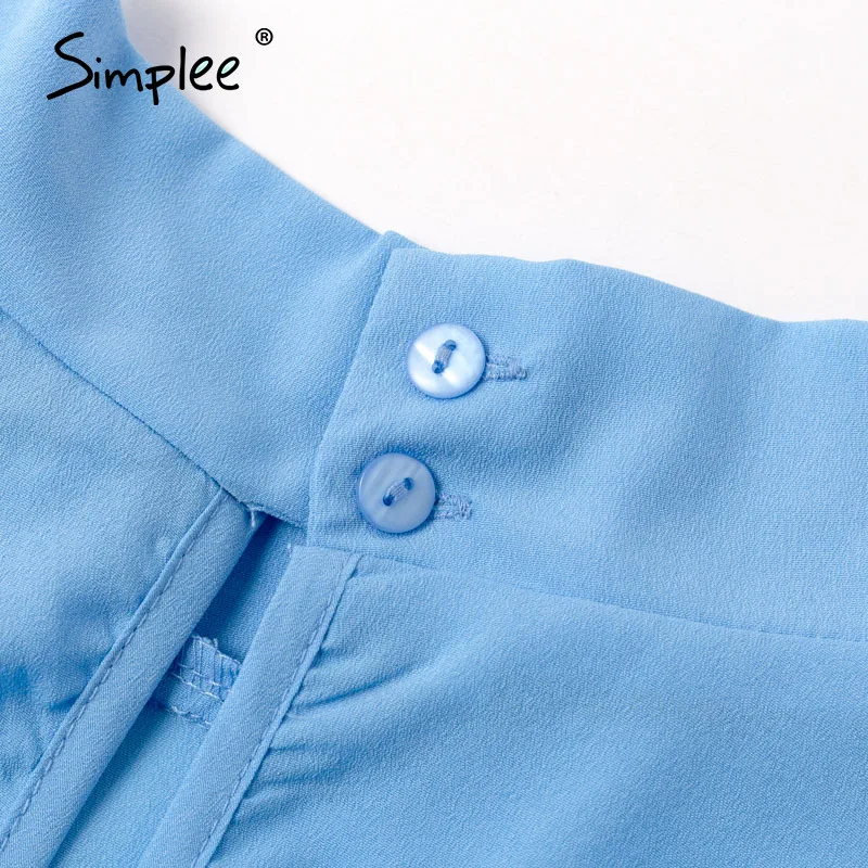 Simplee Elegant spliced chiffon blouse women Turtle neck long sleeve female tops shirt Spring summer office ladies blouses 2020 |