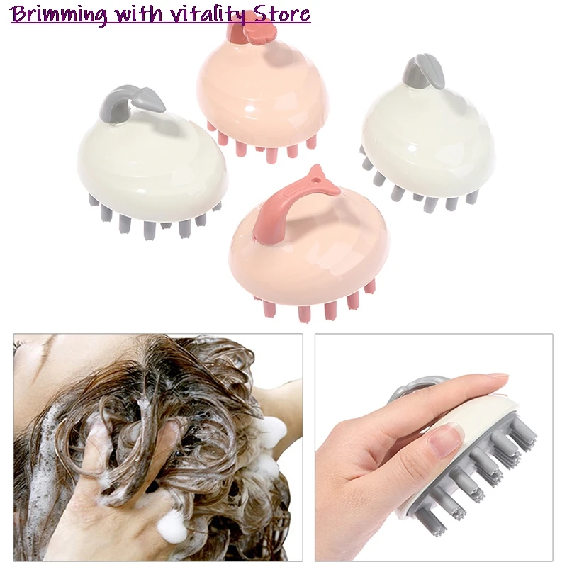 

1pc Handheld Silicone Scalp Massage Brush Washing Comb Mini Head Meridian Massage