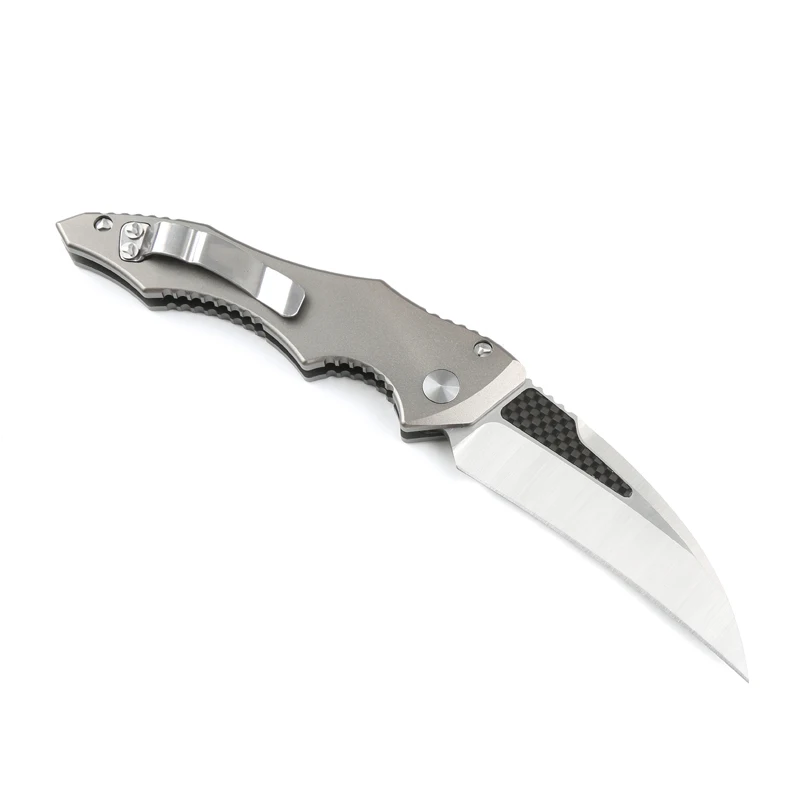 Jual Nimo OTF Micro Hawk D2 Baja Aluminium Penerbangan + Serat Karbon Menangani Outdoor EDC Berburu Survival Auto Knife Gratis Pengiriman