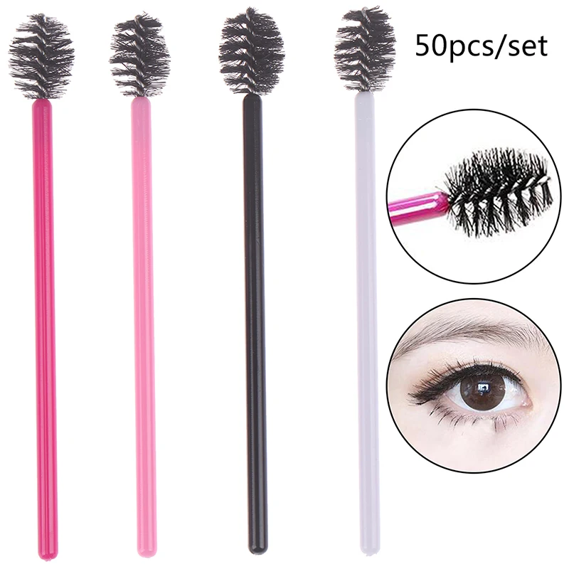 

New 50PCS Disposable Eyelash Brush Comb Mascara Wands Eye Lashes Extension Individual Applicator Women Makeup Beauty Tools