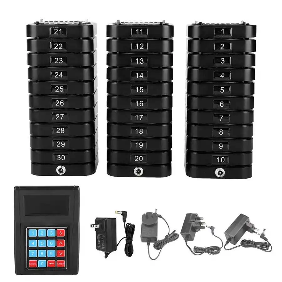 Wireless Calling Pagers System 30 Receivers 1 Transmitter Restaurant Table Queuing Guest Paging For Church shop | Компьютеры и офис