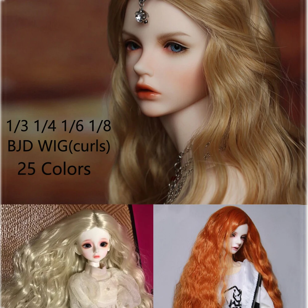 Парик для шарнирных кукол 25 цветов размер 1/3 1/4 1/6 1/8 длинный парик из волокна с