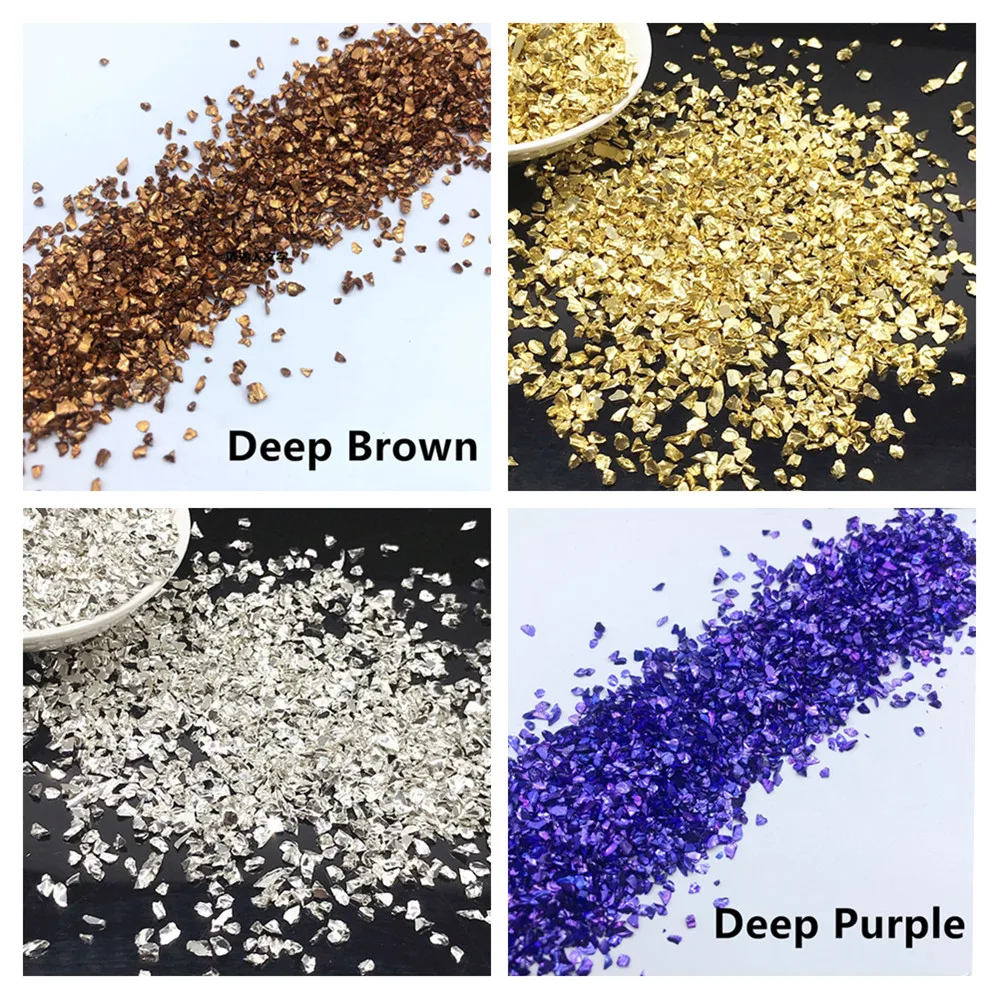 

20g Fake Gold Stone Flakes Metallized Glass Beads For Resin Mold Filler Nail Art Decoration Diy Jewelry Making Mold Filling Tool