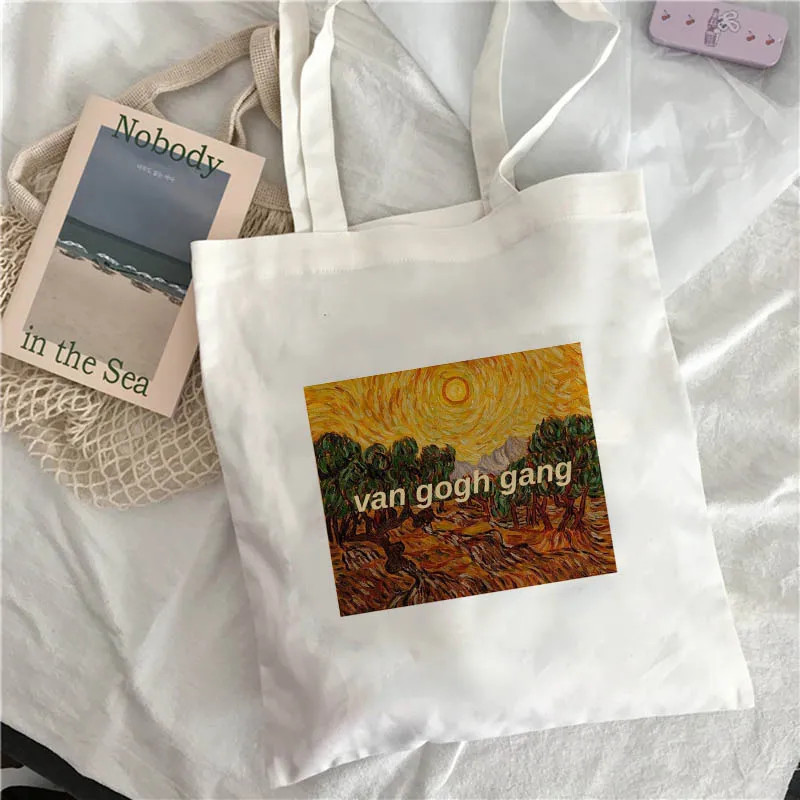 

Women shopping Bag Fashion sac shopping Art Oil Painting Graphic Ladies Canvas Shoulder Bag Harajuku Female Tote Shopper Bag