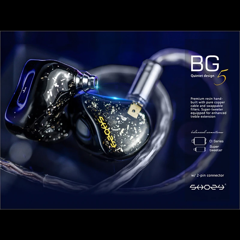 Проводная гарнитура Shozy &amp Neo's новая версия наушников черного и золотого цвета с