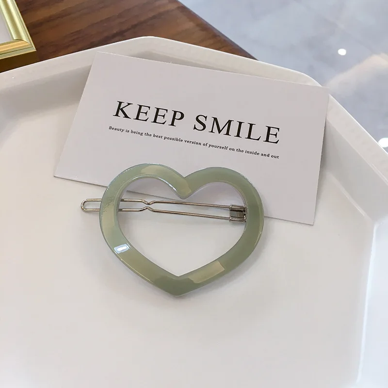 

Heart Shaped Headwear Acetate Arylic Women Hair Clips Barrette