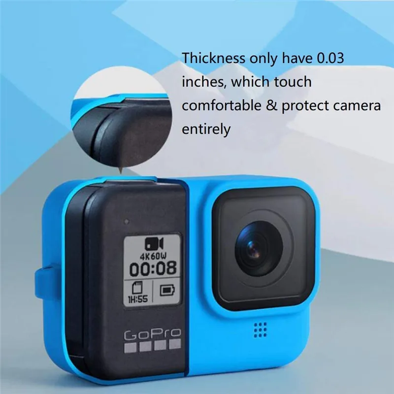 Silicon Protective Cover for GoPro Hero 9 8 Black Sleeve Housing Case Frame with Lanyard Accessory For Go pro 9 8 Case
