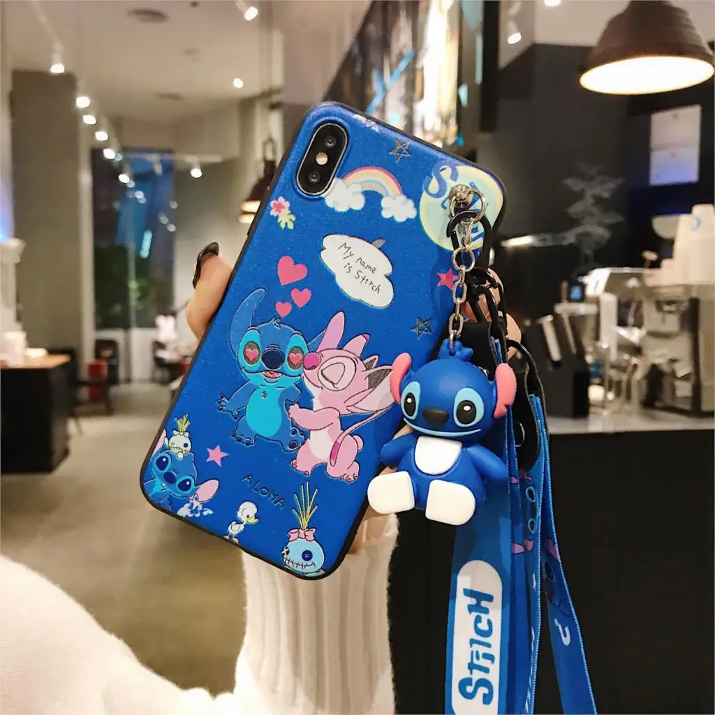 Для iPhone 11 Pro Xs Max XR 6 7 8Plus для samsung A20 30 50 S10 S9 обратите внимание; размеры 9 и 10 чехол стежка чехол-накладка из термополиуретана с подставкой держателем для телефона ремень веревка Чехол