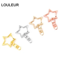 10pcs new cute star pentagram hollow key chain key ring keychain diy accessories lobster clasp jewelry findings wholesale