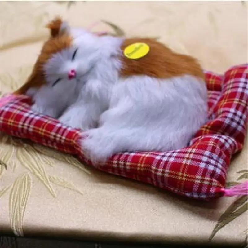 

Stuffed Toys Lovely Simulation Animal Doll Plush Sleeping Cats Toy with Sound Kids Toy Decorations Birthday Gift For Children