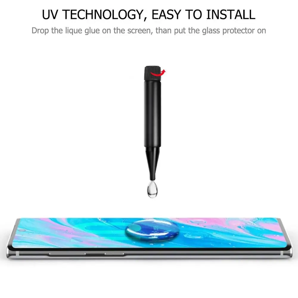 10D УФ нано жидкое закаленное стекло для Samsung Galaxy S7 EDGE S8 S9 S10 PLUS Note 8 9 10 Pro Полное