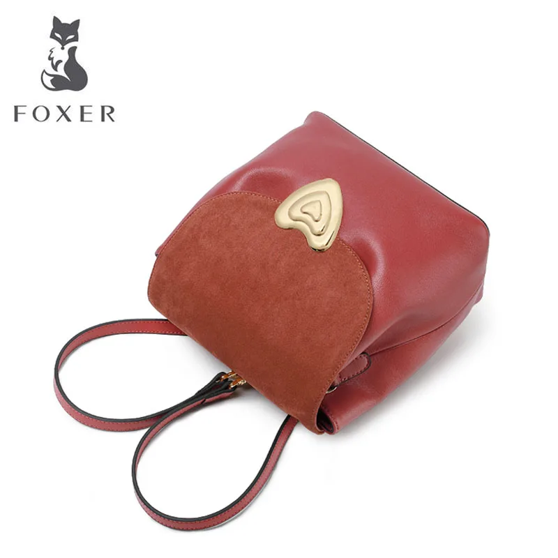 FOXER роскошный высококачественный модный ретро рюкзак для женщин новая Корейская версия диких мягких кожаных сумок двойного назначения