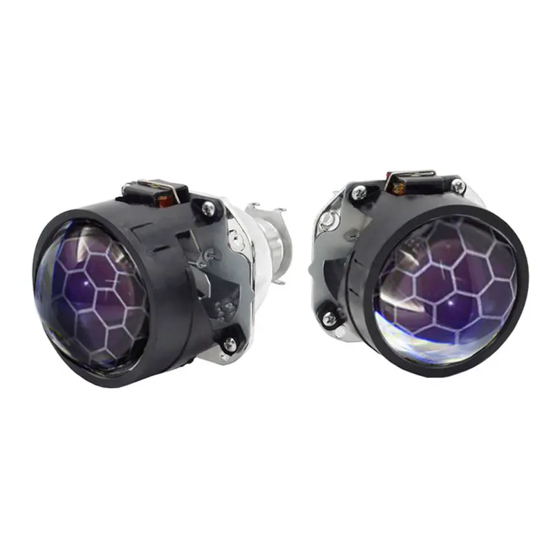 

Car headlight modified LED Xenon Lamp 3 inch Honeycomb Lens Far and near Angel Devil's eye mobile APP colorful lights