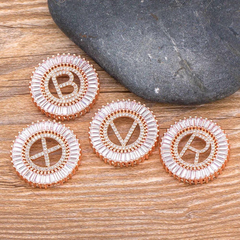 

26PCS/Lot From A-Z 3 Colors Initial Letter Necklace Top Quality Copper CZ Pendant Name Necklaces Charm Family Jewelry Gift