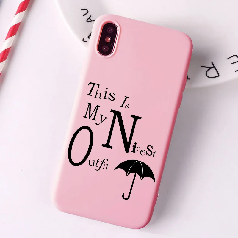 Чехол для телефона Umbrella Academy мягкий розовый чехол из ТПУ iPhone X XR XS Max 11 11Pro ProMax 8 8Plus 7