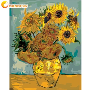 CHENISTORY Frame Van Gogh Sunflower DIY Painting By Numbers Wall Art Picture By Numbers Acrylic Canvas Home Decors Diy Gift Arts