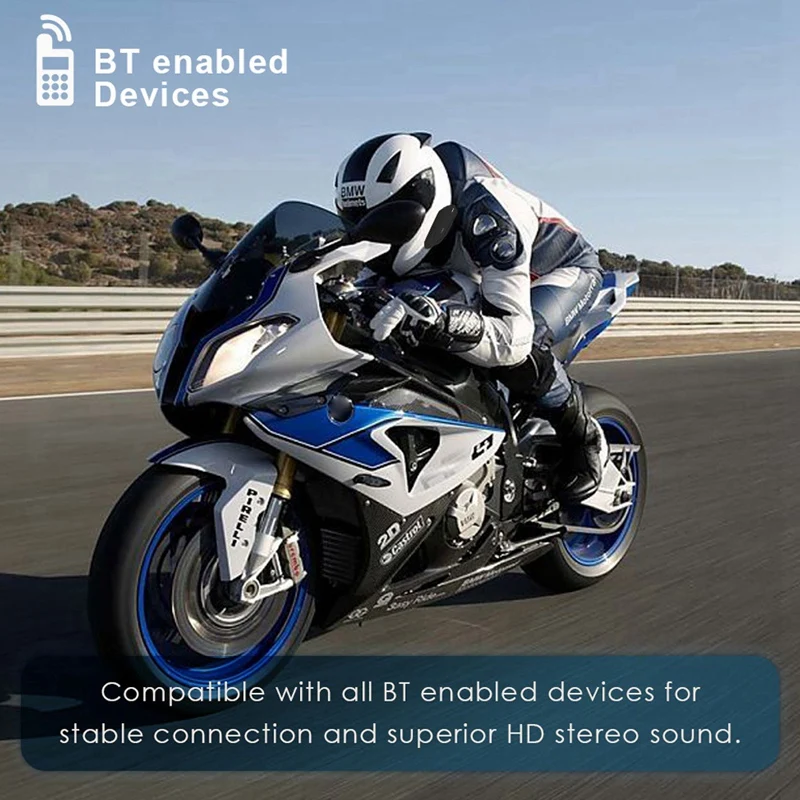 Bluetooth гарнитура для мотоциклетного шлема водонепроницаемая с длинной
