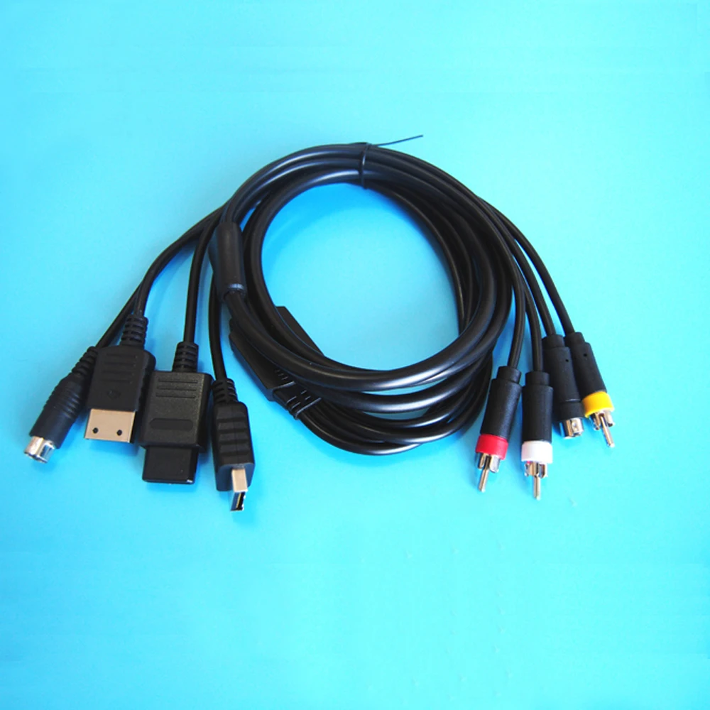 

10 PCS a lot Multi in 1 cable S Video Cable RCA AV Cord for Sega Saturn SS DreamCast PS1 PS2 SNES N64 NGC