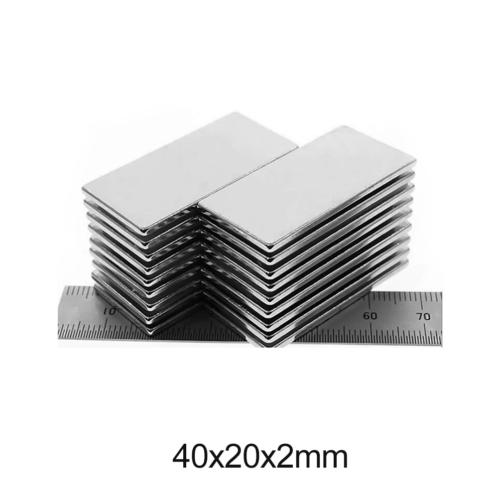 5 ~ 50 шт. 40x20x2 мм редкоземельные магниты 40 x 20 прямоугольные магнитные длинные блоки
