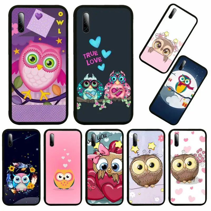 

Cute Owl Phone Case For Huawei P9 P10 P20 P30 P40 Novi Lite Pro Smart Cover