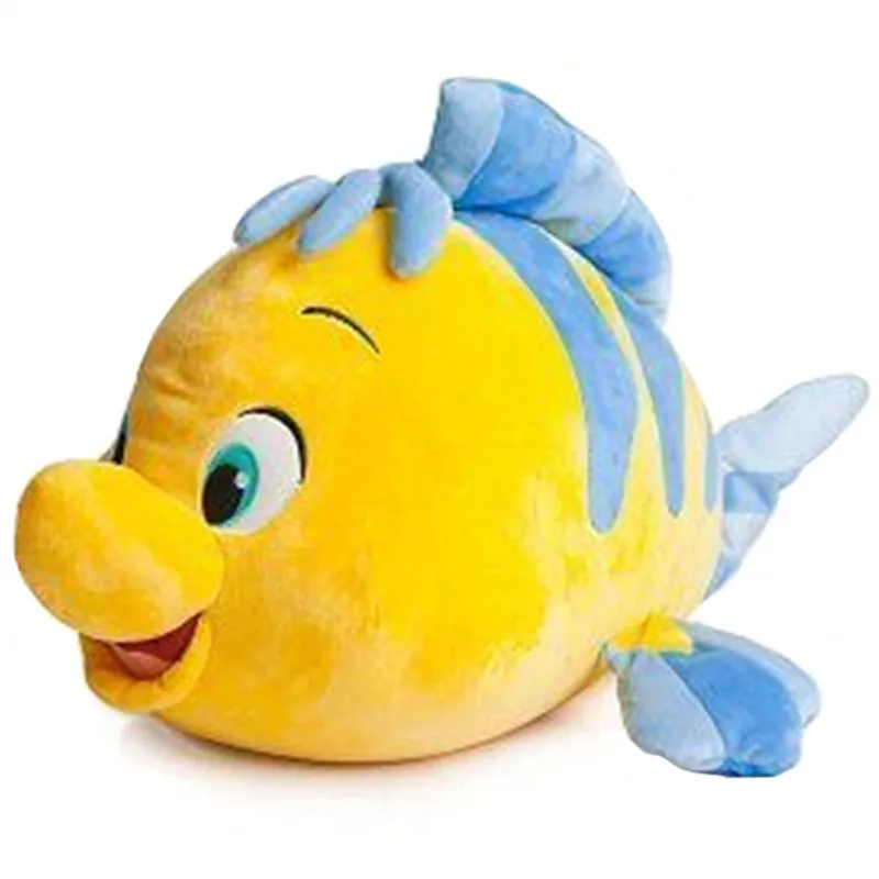 Kawaii Big Flounder Fish Plush Toy Stuffed Animals 45cm Cute Anime Plushie Soft Doll Baby Kids Toys for Girls Boys Birthday Gift