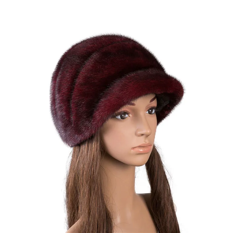 Шапка-ушанка женская из натурального меха норки большая теплая зимняя 2020 |