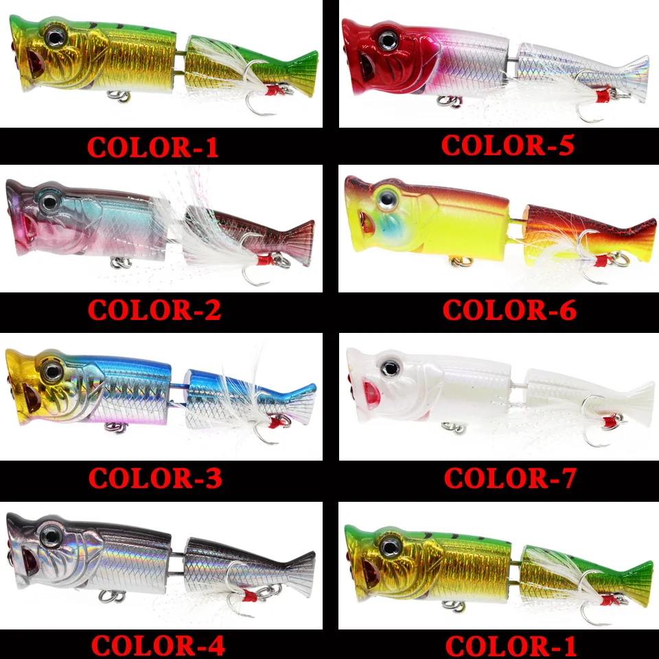 Рыболовные приманки Topwater Popper 8 5 см 11 г 7 цветов жесткие Искусственные воблеры