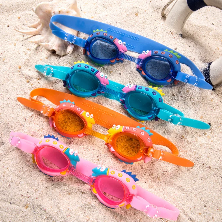 

Силиконовые противотуманные УФ-защитные очки для плавания, очки, очки catoon, красочные Регулируемые Детские водонепроницаемые очки