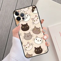 back soft cover for apple iphone 7 11 12 13 pro xr x xs max 6 6s 8 plus 5 5s se tpu matte phone case happy cat