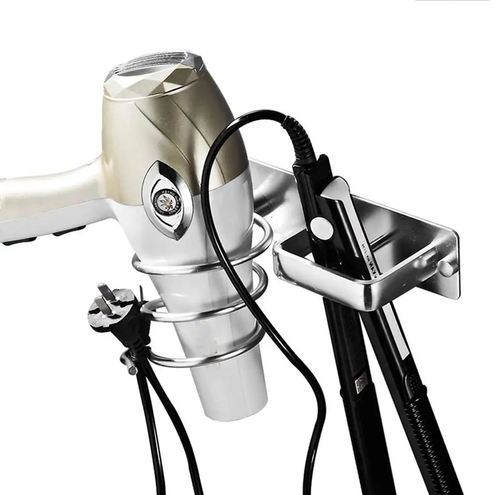 

Stainless Steel Hair Dryer Rack Wall Mounted Hair Dryer Rack Stand Shelf Bathroom Accessories Holder Hairdryer Racks Household