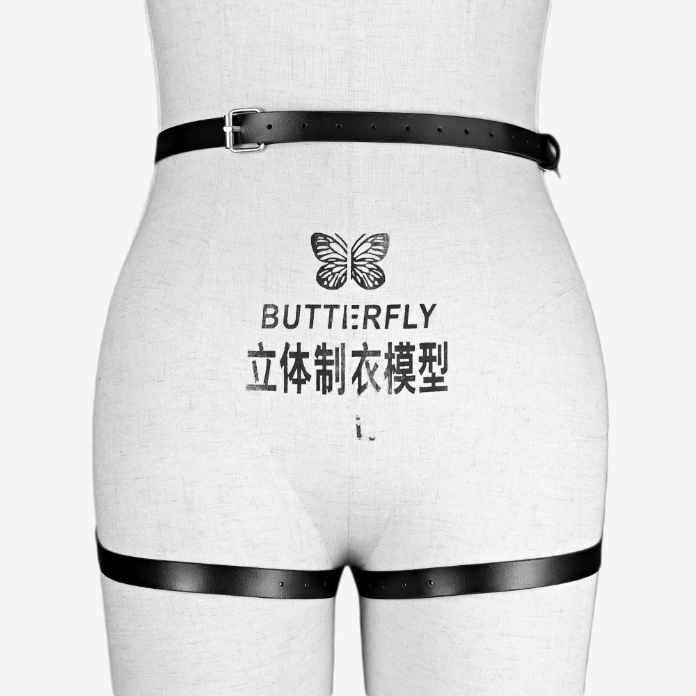 Кожаный ремень для ног в готическом стиле Одежда с подвязками чулки сексуальное