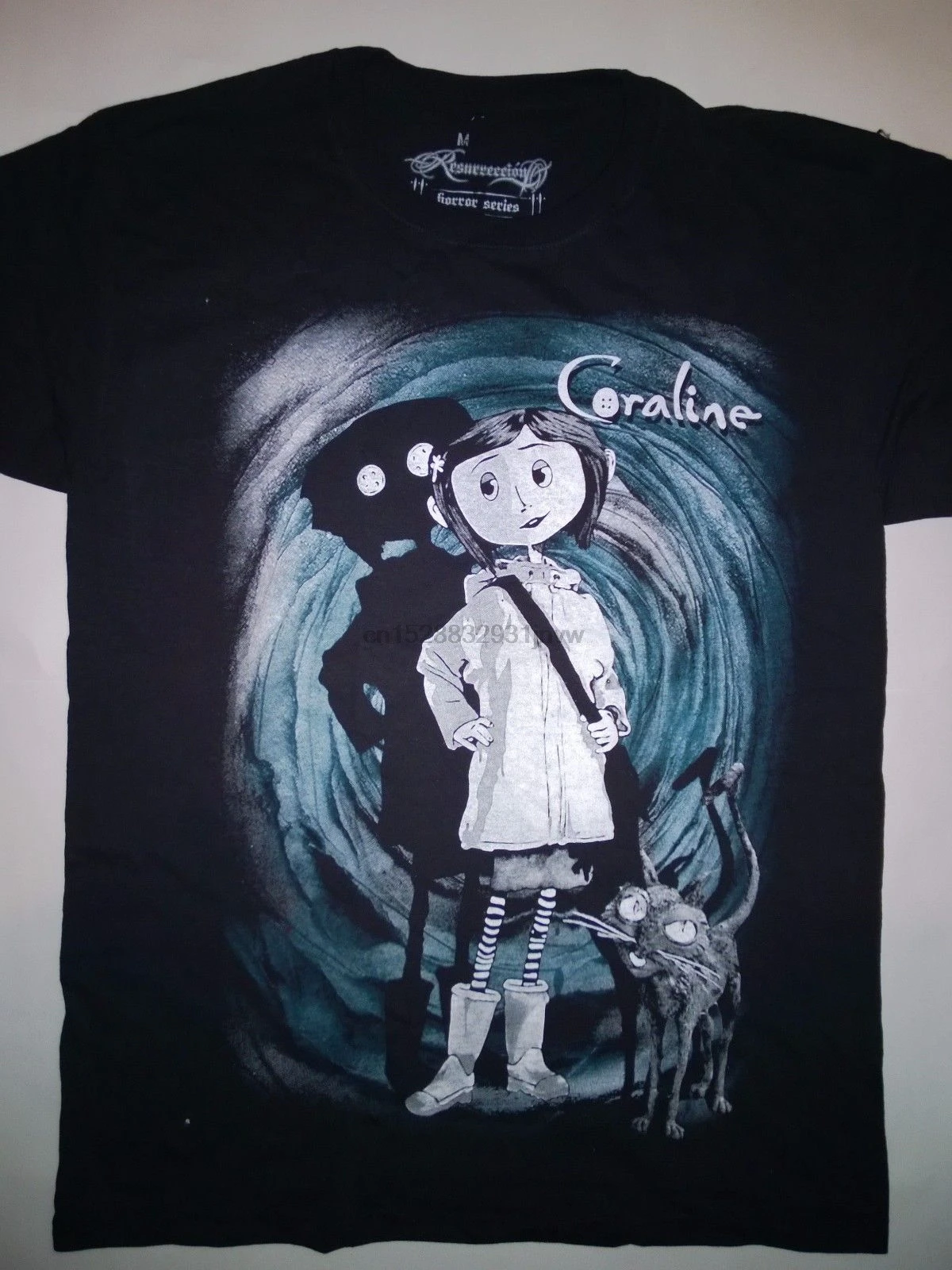 

Coraline T Shirt Tim Burton Neil Gaiman Nightmare Before Christmas Goth Dark Men T Shirts Summer Style Fashion Swag