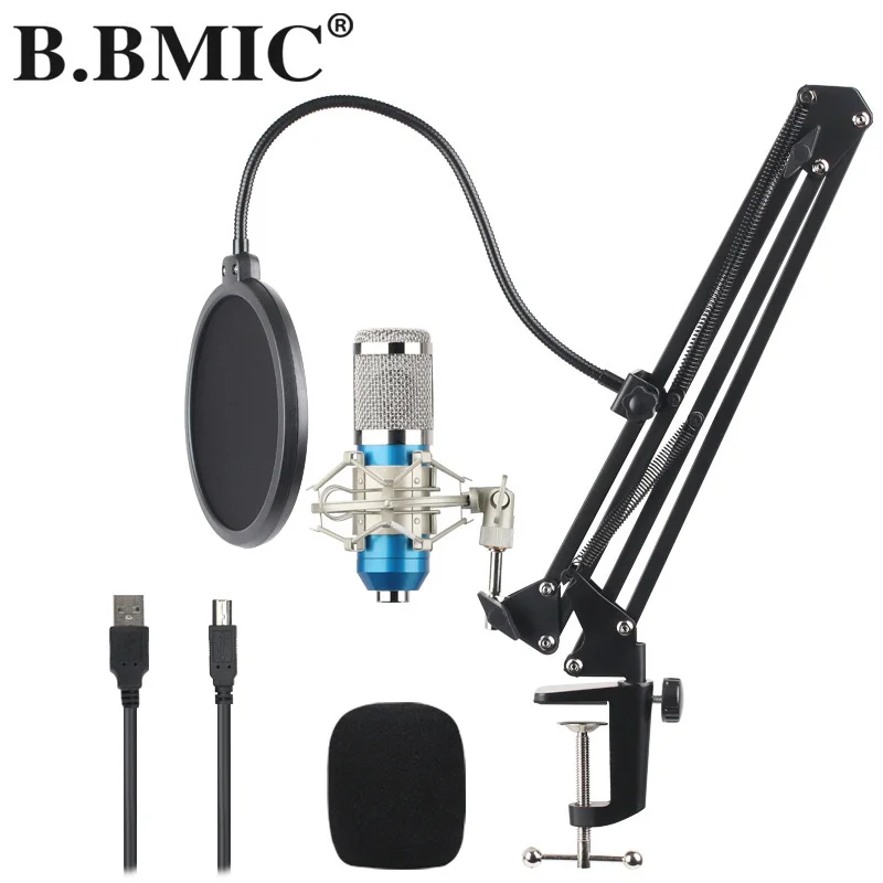 

News Metal USB Microphone Condenser Recording Microphone D80 Mic with Stand for Computer Laptop PC Karaoke Studio Recording