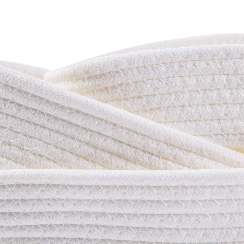 

3Pcs Cotton Rope Handmade Woven Home Storage Different Sizes,Household Candy Toys Storage Basket Sundries Collection