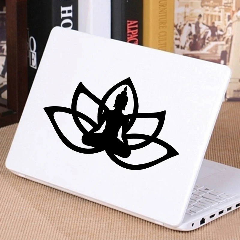 Сидячая Будда цветок лотоса виниловая художественная наклейка украшение окна
