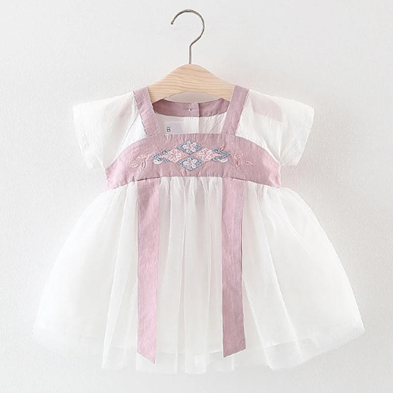 Модные платья для маленьких девочек с цветочным рисунком 2019 летние детская