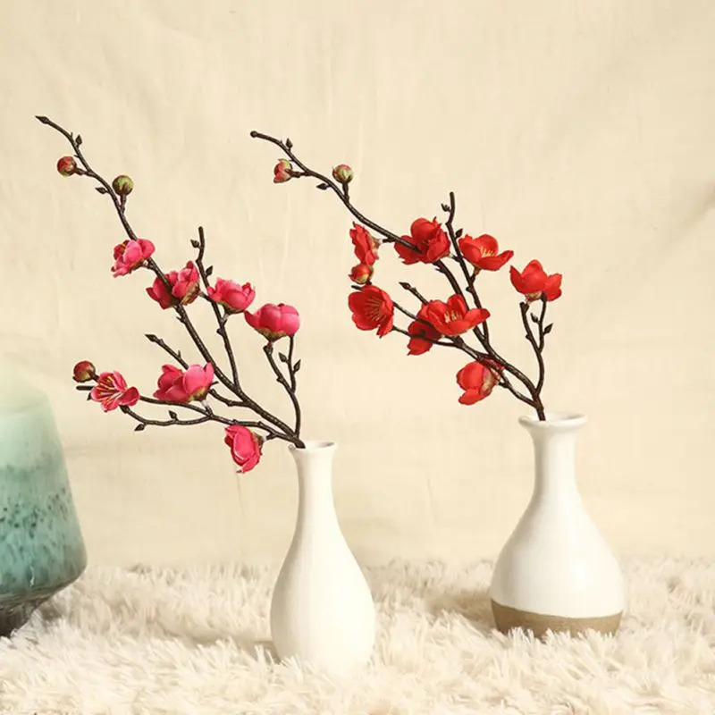Новинка Лидер продаж Розовый Белый красным хиромантом сливы Искусственные цветы