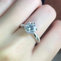 14k white gold moissanite ring classic 6 claws moissanite jewelry lab diamond wedding anniversary ring
