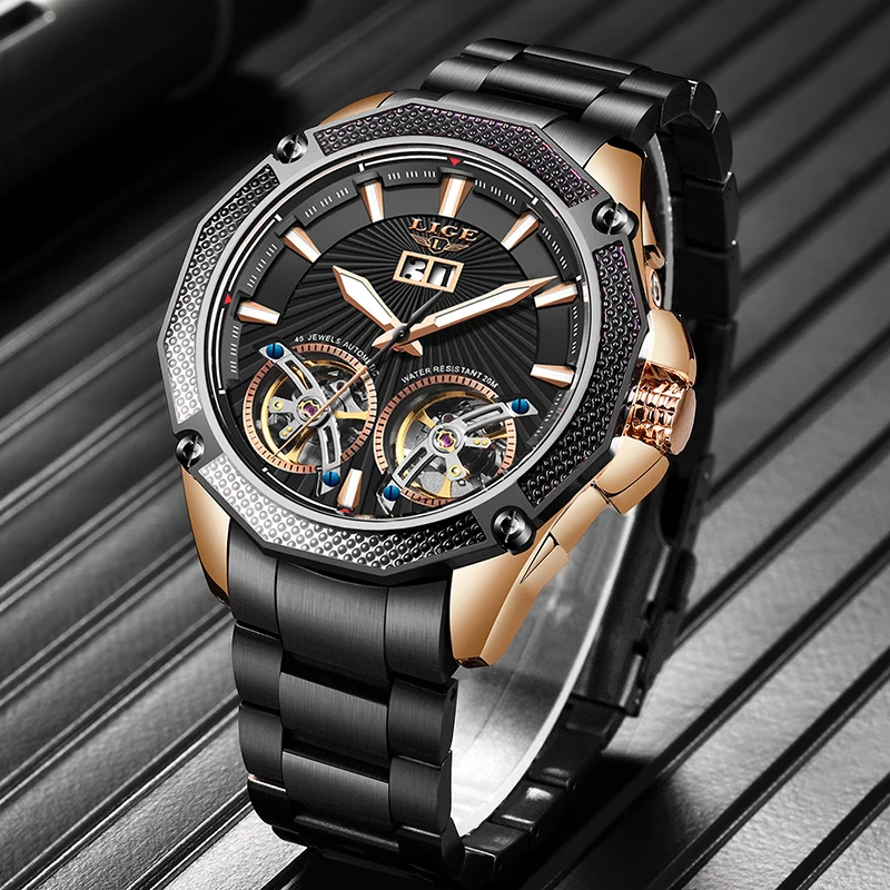 Часы мужские механические из нержавеющей стали водонепроницаемые | Наручные