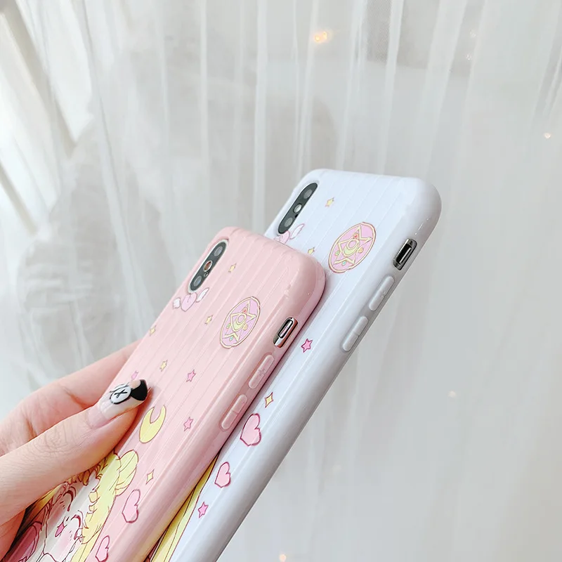 Для iphone 11Pro Max милый мультяшный Сейлор Мун карамельный розовый чехол для телефона