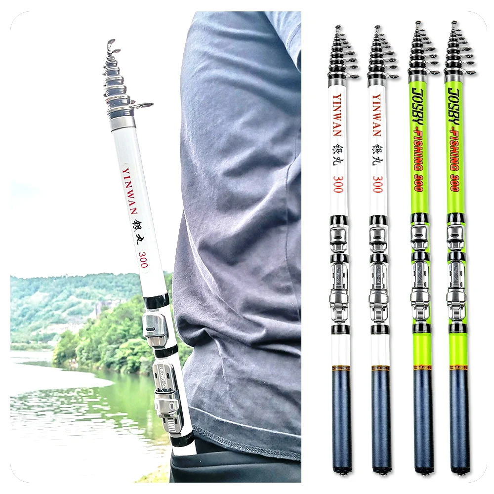 

JOSBY Carbon Fiber Spinning Fishing Rod Telescopic Rock Carp Feeder Travel Boats Sea 3M 2.7M 2.4M 2.1M 1.8M 1.5M High Quality